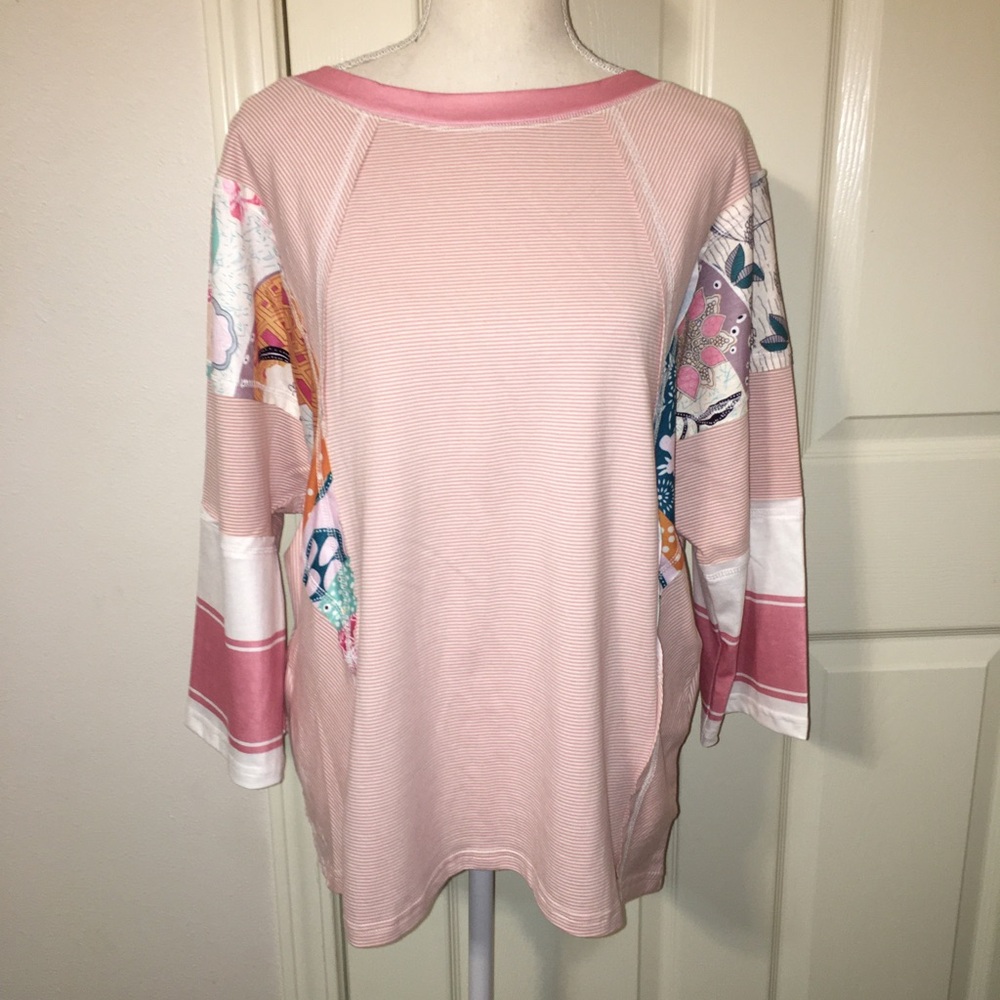 NWOT Multicolored Striped Oversized Top